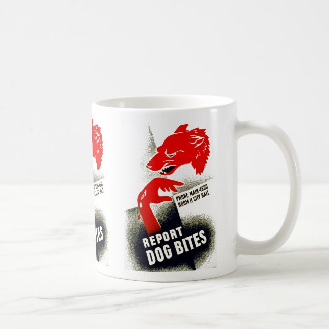 Report Dog Bites Coffee Mug (Right)