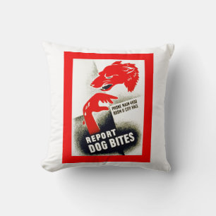 Report Dog Bites Throw Pillow