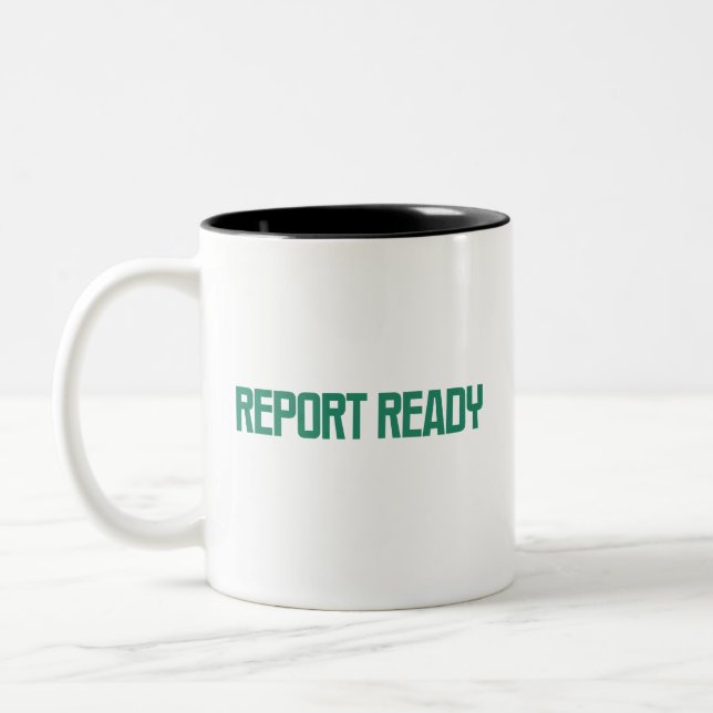 Report Ready-Data Presentation Professional Design Two-Tone Coffee Mug (Left)