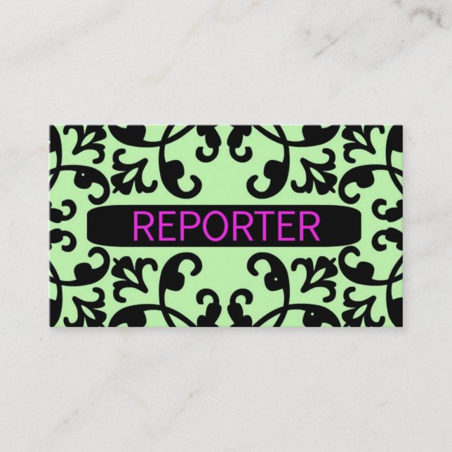 Reporter Damask Business Card (Front)