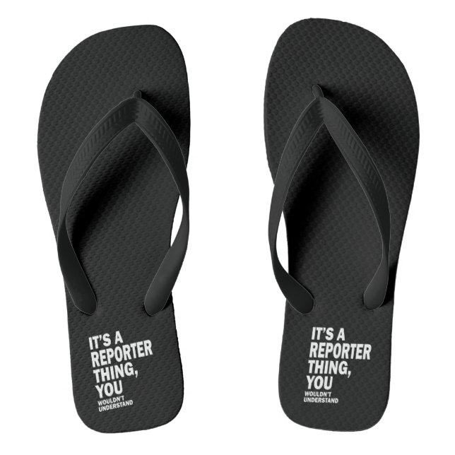 Reporter Job Title Tee Gift Mens Womens Flip Flops (Footbed)