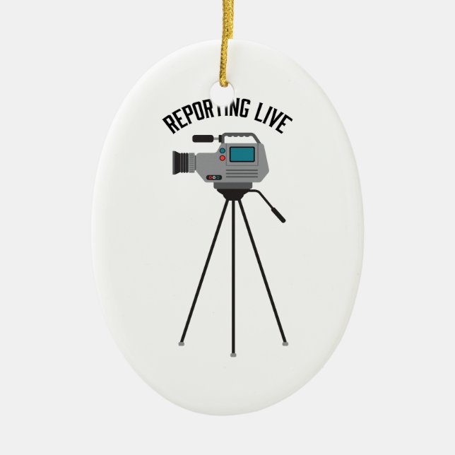 Reporting Live Ceramic Ornament (Front)