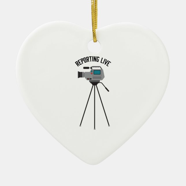 Reporting Live Ceramic Ornament (Front)