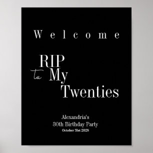 Repose en paix 20s 30th Birthday Party Affiche de 
