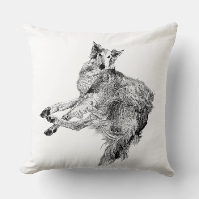 Repose in Form – Silken Windhound Throw Pillow (Front)