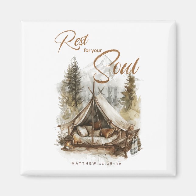 Repose-toi sur ton âme Christian Boho Magnet (Devant)