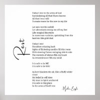 Reposez dans les bras de Dieu Amour poème poster a