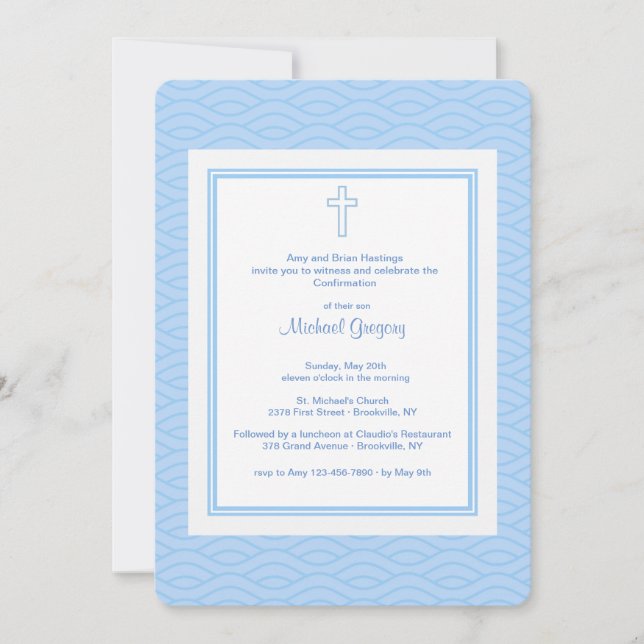 Reposez les vagues Invitation bleue (Devant)