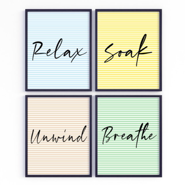 Reposez-vous Stripes Salle de bain poster art mur (Créateur téléchargé)