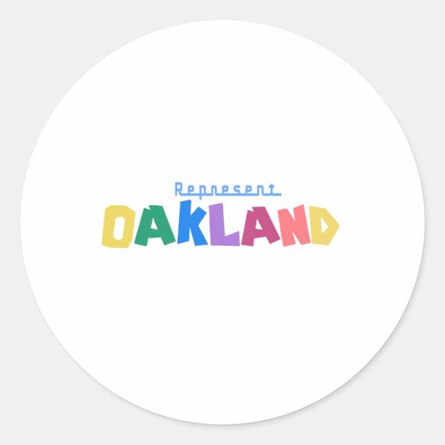 Represent Oakland Classic Round Sticker (Front)