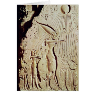 Representation d'Amenophis IV, de Nefertiti et de