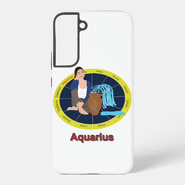 Representation of the zodiac sign of Aquarius Samsung Galaxy S22+ Case (Back)