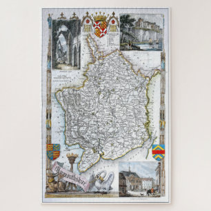 Reprint of a vintage Monmouthshire, UK, Map Jigsaw Puzzle