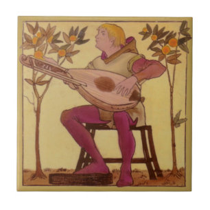 Repro 1880 Copeland Medieval Minstrels Music Theme Tile