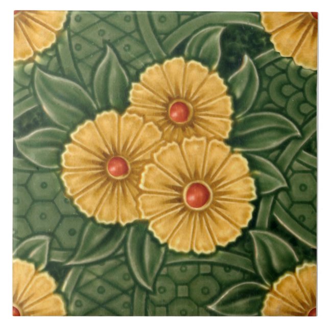 Repro Aesthetic Sherwin & Cotton Molded Majolica Tile (Front)