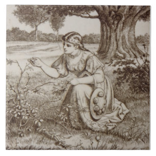 Repro Antique 1880s Minton Sepia Country Life Tile