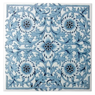 Repro Antique Blue & White Minton Tranferware Tile