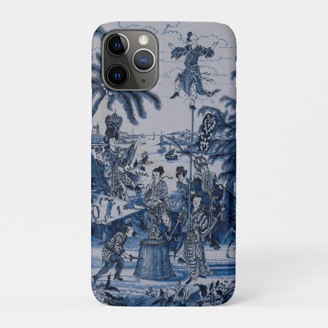 Repro Chinoiserie  Delft Blue and White Tile  Case-Mate iPhone Case (Back)