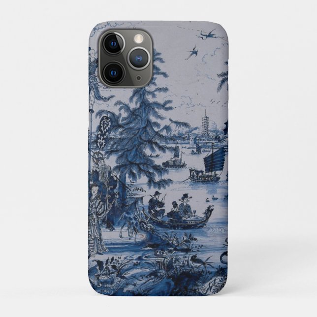 Repro Chinoiserie  Delft Blue and White Tile  Case-Mate iPhone Case (Back)