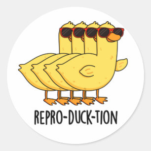 Repro-duck-tion Funny Animal Duck Pun  Classic Round Sticker