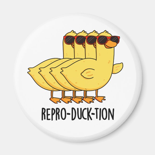 Repro-duck-tion Funny Animal Duck Pun  Magnet (Front)