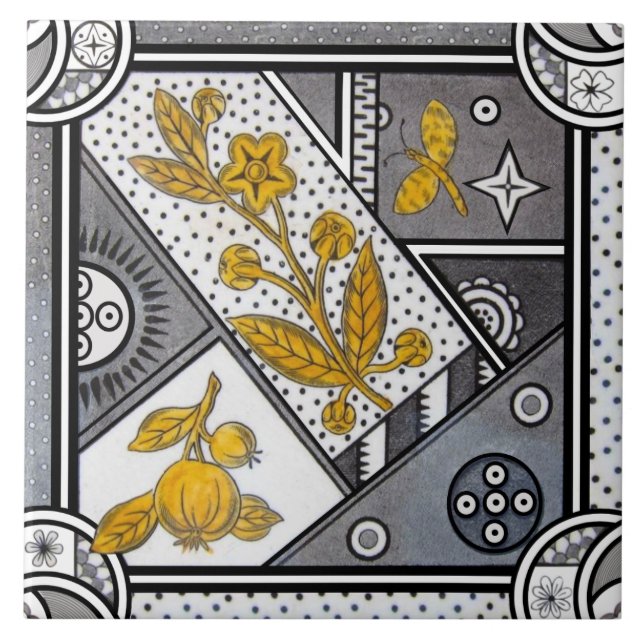 Repro Eastlake Aesthetic Black White Grey Gold Tile (Front)