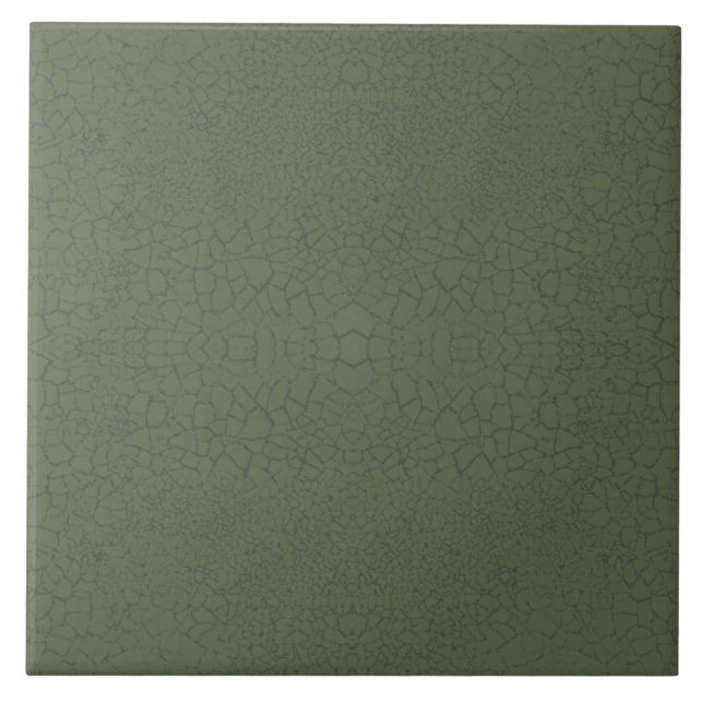 Repro Faux Crackle Glaze Green Tile (Front)