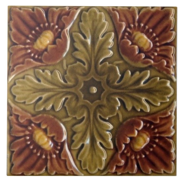 Repro Faux Relief T.R.Boote Majolica Tile (Front)