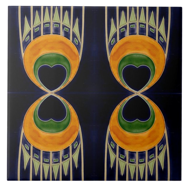 Repro German Art Nouveau Jugendstil Frieze Border Tile (Front)