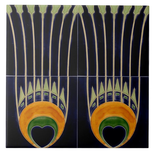 Repro German Art Nouveau Jugendstil Frieze Border Tile (Front)