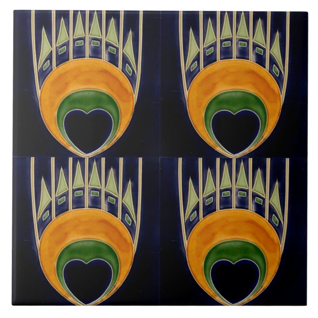 Repro German Art Nouveau Jugendstil Frieze Border Tile (Front)