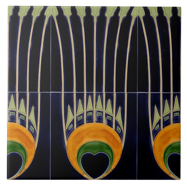 Repro German Art Nouveau Jugendstil Frieze Border Tile (Front)