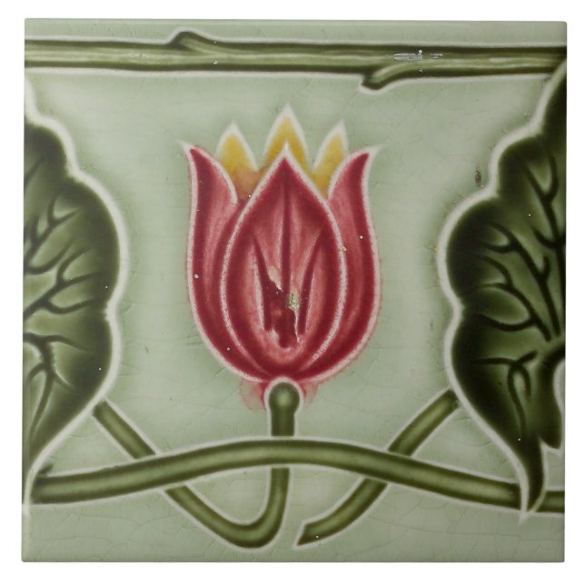 Repro German Art Nouveau Jugendstil Frieze Border Tile (Front)