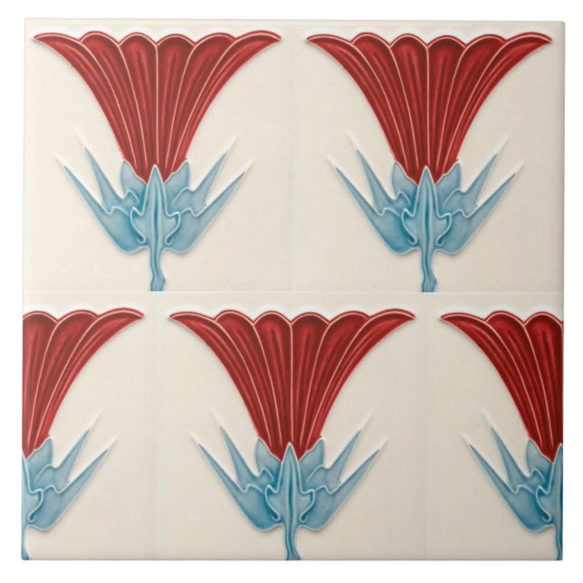 Repro German Art Nouveau Jugendstil Frieze Border Tile (Front)