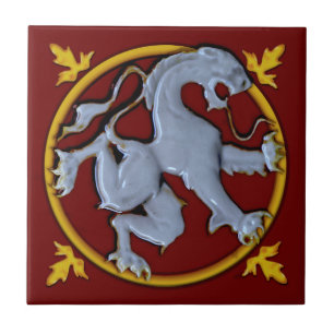 Repro Gothic Rampant Lion  (faces right) 1 of 2 Tile