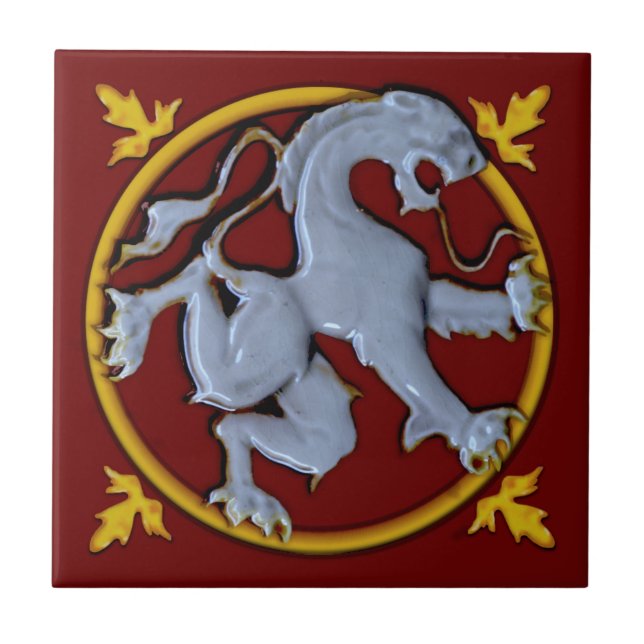 Repro Gothic Rampant Lion  (faces right) 1 of 2 Tile (Front)