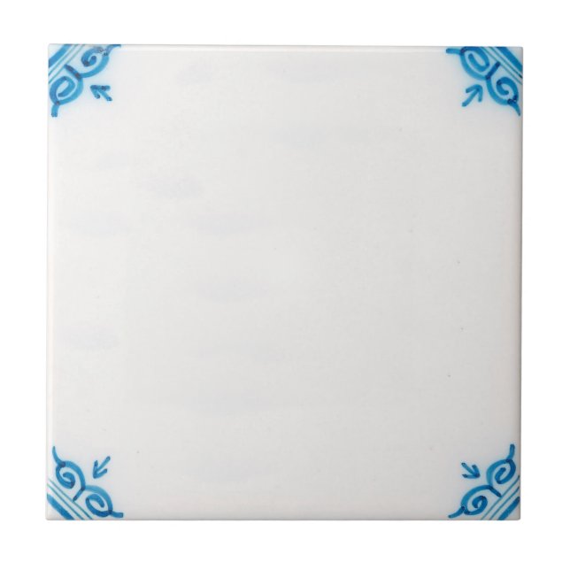 Repro Plain Simple Dutch Delft Blue Tile (Front)