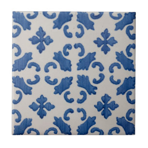 Repro Portuguese Blue Geometric Azulejos Tile