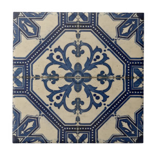 Repro Portuguese Blue Geometric Azulejos Tile