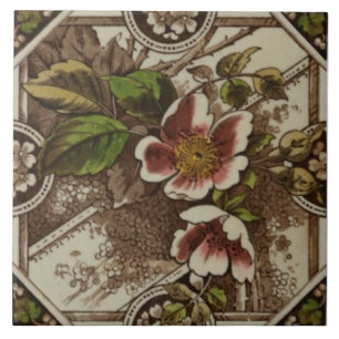 Repro Sherwin & Cotton Floral Transferware Tile