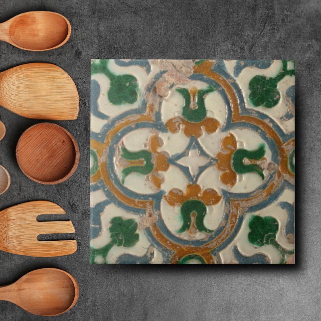 Repro Spanish Geometric Azulejos Floral Tile (Creator Uploaded)