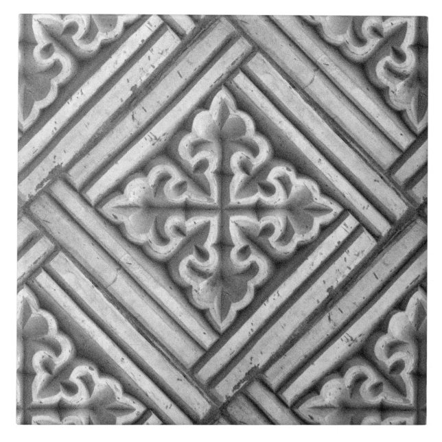Repro Spanish Maure Floral Pattern Faux relief  Ti Tile (Front)