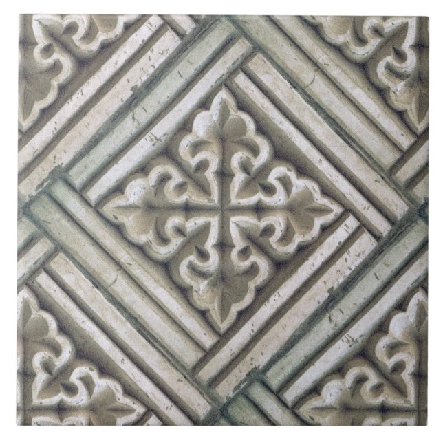 Repro Spanish Maure Floral Pattern Faux relief  Ti Tile (Front)