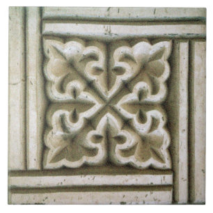 Repro Spanish Maure Floral Pattern Faux relief  Ti Tile