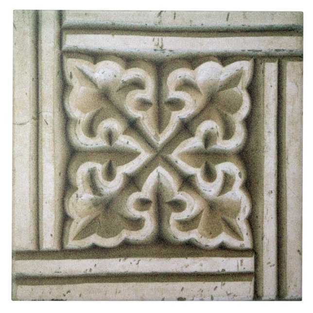 Repro Spanish Maure Floral Pattern Faux relief  Ti Tile (Front)