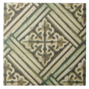 Repro Spanish Maure Floral Pattern Faux relief  Tile