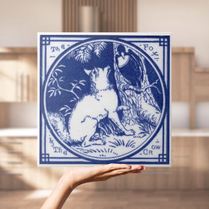 Repro Victorian Minton Tile with Wolf