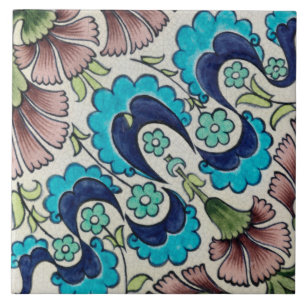 Repro Vintage Blue Maroon Floral De Morgan tiles
