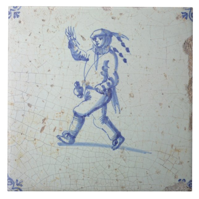 Repro Vintage Dutch Blue and White Delft tiles (Front)