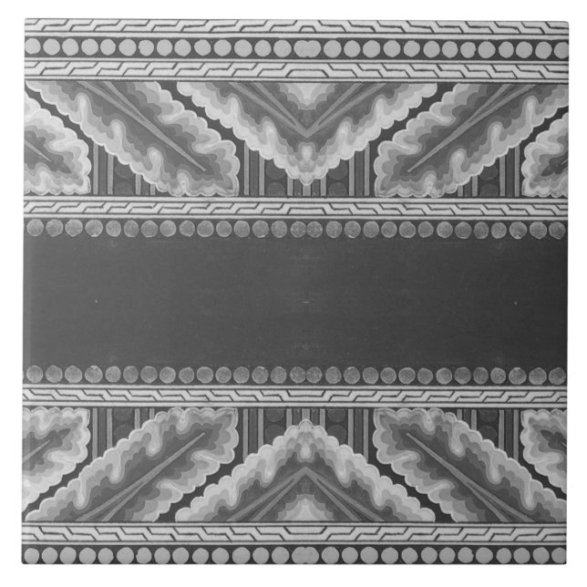 Repro Vintage Geometric Grecian Floral Tile (Front)